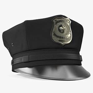 3D Police Officer Cap with Badge