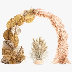 Wedding arch made of dry reeds and palm leaves for decor 1062