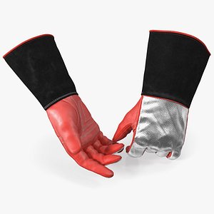 3D Aluminized Heat Reflective Welding Gloves model