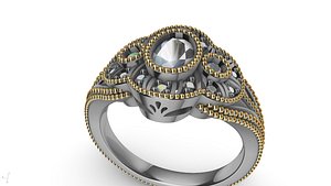 oval cut diamond ring stl verified 3D model