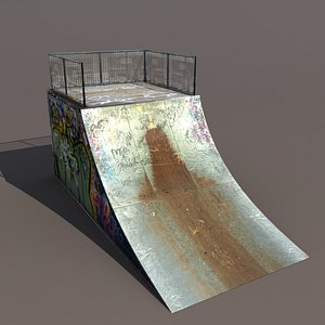 3d skate pipe modelled model