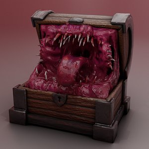 Mimic Chest Monster - Rigged and Animated