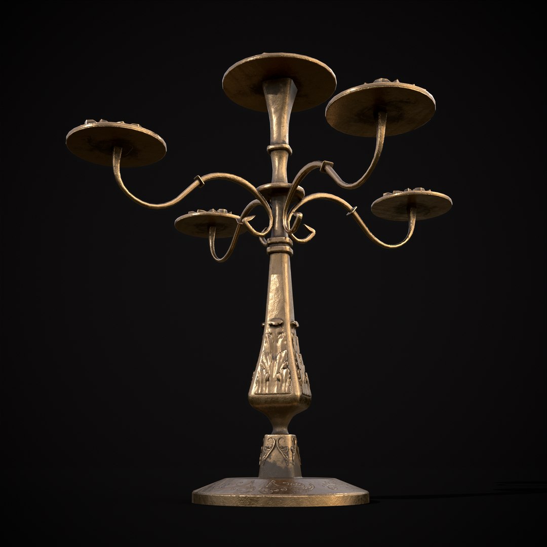 3D Ornamented Five Point Candelabra TurboSquid 2103875