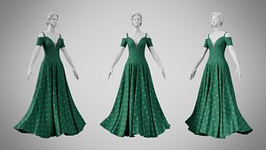 Dress 38 Caribbean Green 3D model
