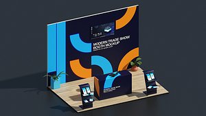 Exhibition Stands 05Modular Exhibition Stand 3D Model 4x3m Tradeshow Booth model