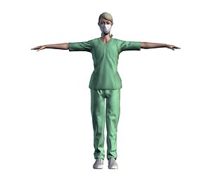 3D nurse character rigged