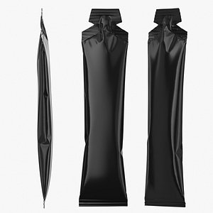 Shaped Matte Black Liquid Stick Sachet Mockup 11