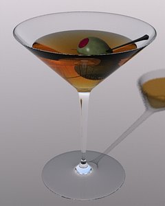 3d martini glass model
