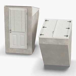 3D Basement Entrance with Roof Hatch