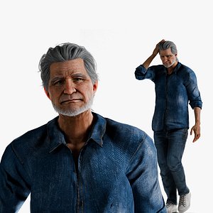3D Realistic Elder Male Rigged model