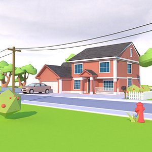 environment stylized suburb max