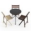 Outdoor French 3 legs Cafe Folding Table and Chairs