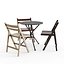 Outdoor French 3 legs Cafe Folding Table and Chairs