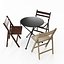 Outdoor French 3 legs Cafe Folding Table and Chairs