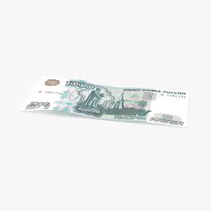 3d 1000 ruble note single