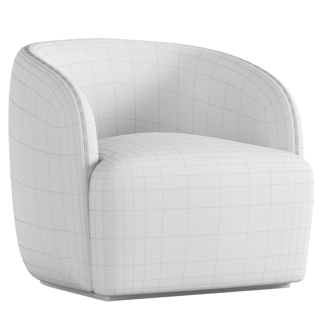 3D GWYNETH IVORY BOUCLE CHAIR Model - TurboSquid 2115287