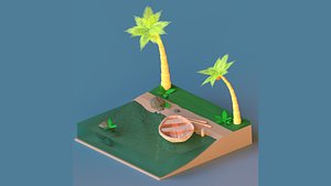 Tropical scene 3D model