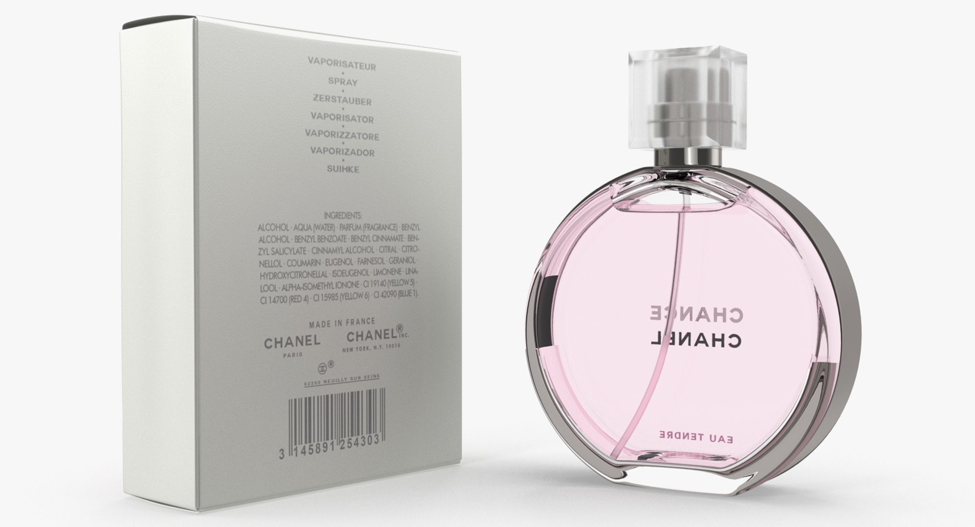 modelo 3d Chanel Chance Eau Tendre Eau De Parfum - TurboSquid