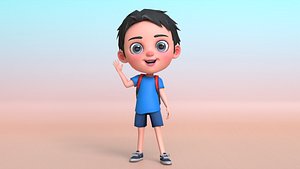 Cartoon Character School Kid 1 3D model
