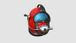 3D Diving Helmet B 05 Red - Character Design Fashion model