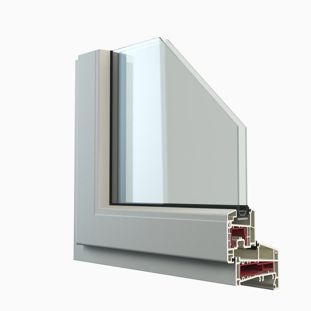 3d Plastic Window Profile Cutaway Model