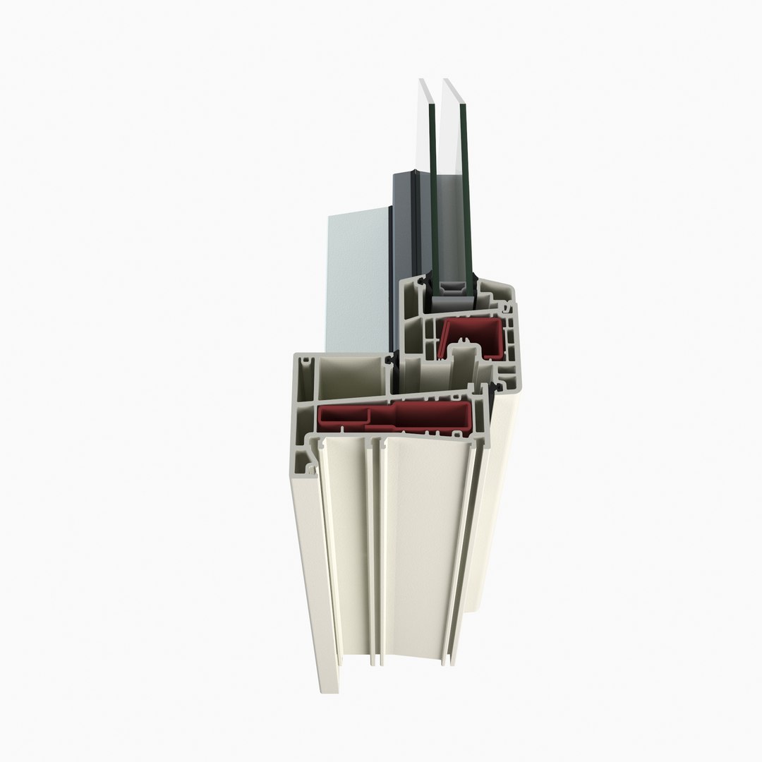 3d Plastic Window Profile Cutaway Model