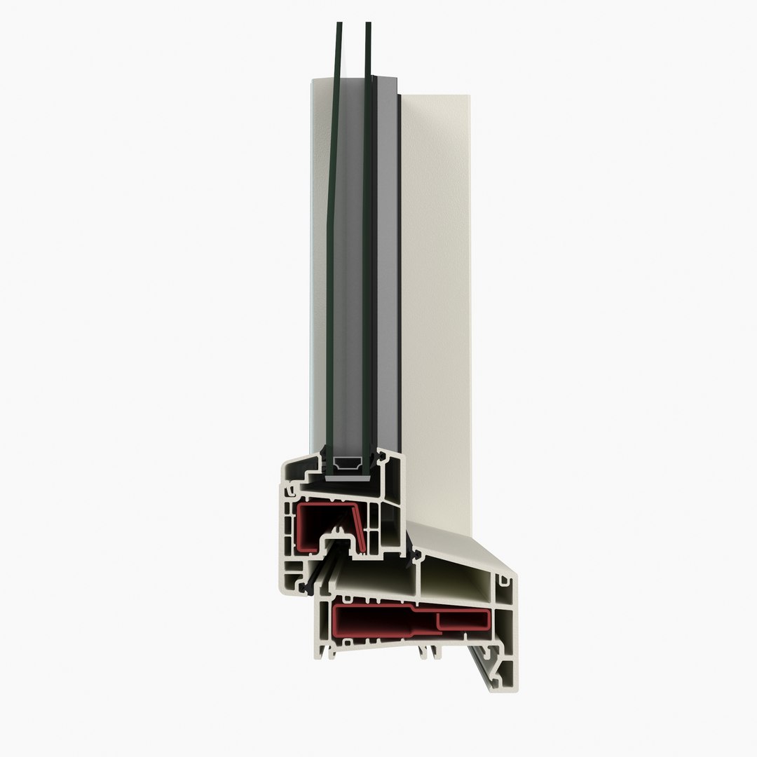 3d Plastic Window Profile Cutaway Model