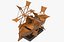 Leonardo Paddle Wheel Boat 3D