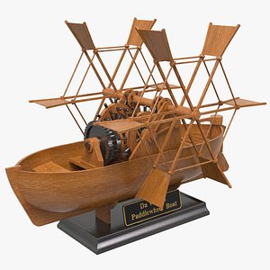 Leonardo Paddle Wheel Boat 3D