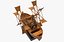 Leonardo Paddle Wheel Boat 3D