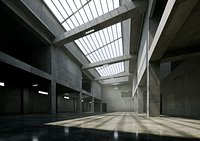 Brutalist Lightwell Atrium - Architectural Background - V3U5