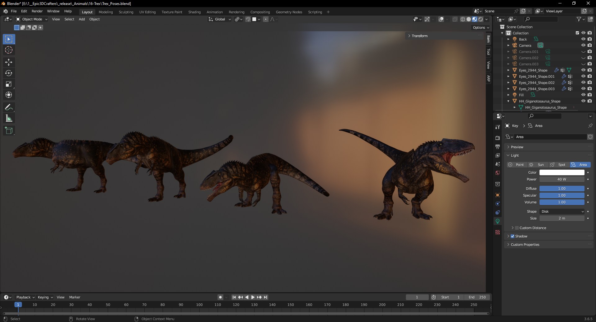 Predator Dinosaur Jurassic Giant TRex 3D Model Dino Low-poly 3D model ...