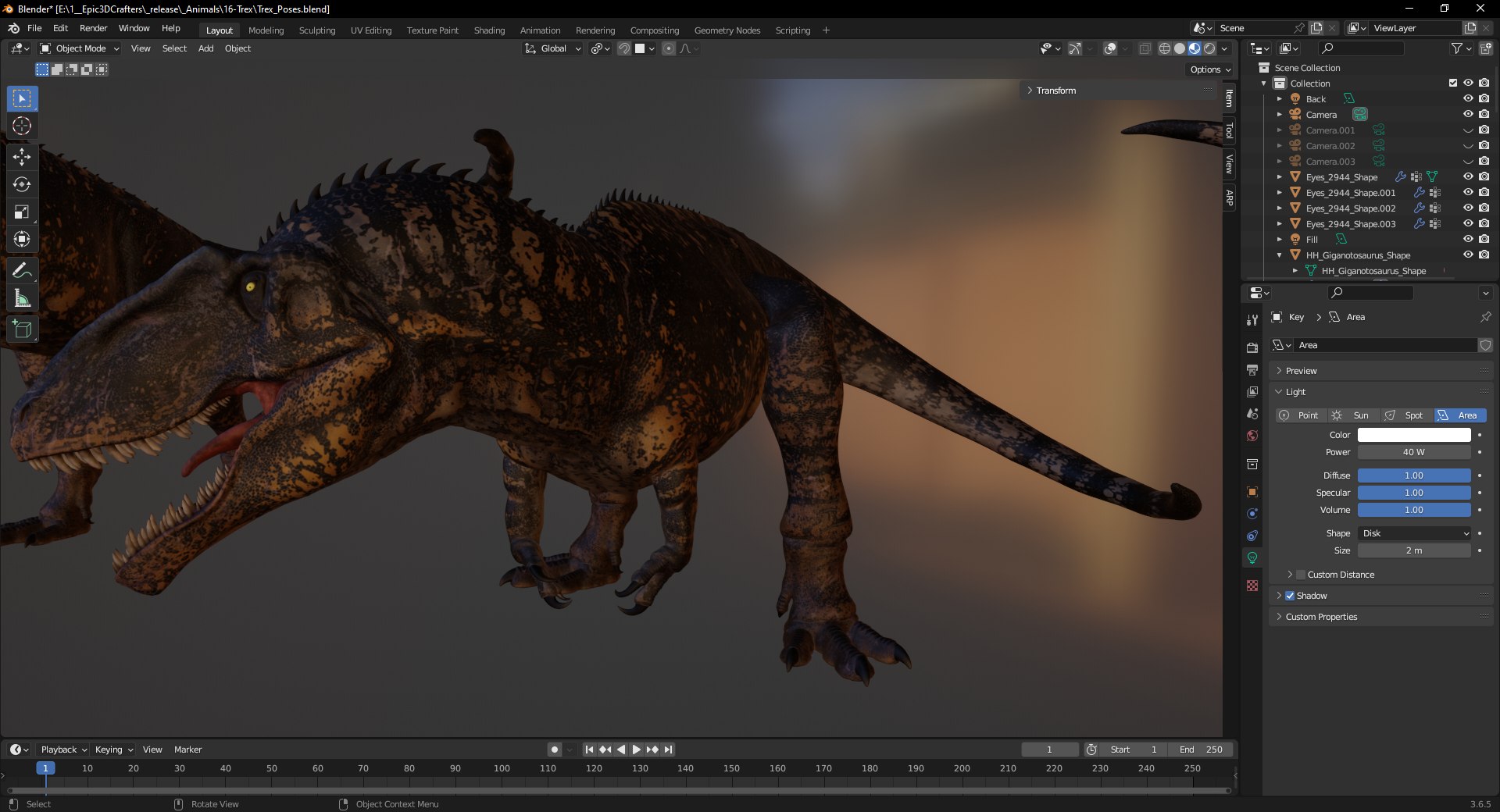 Predator Dinosaur Jurassic Giant TRex 3D Model Dino Low-poly 3D model ...