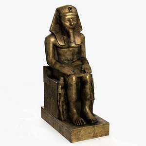 Seated Pharaoh Amenhotep Bronze Figurine Small