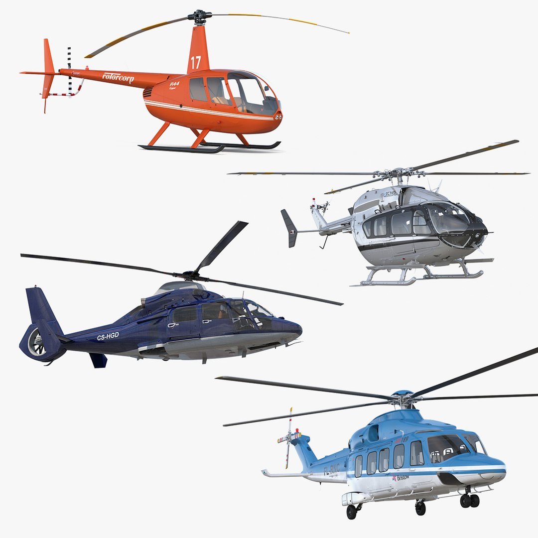 Private Helicopters Collection 3 3D model preview