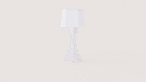 3D Ornate Baroque Table Lamp with Pleated Shade