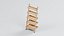 Leaning Oak Ladder Bookcase with Five Shelves and Wall Fixings