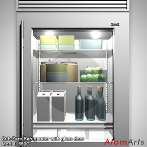 refrigerator glass door sub-zero 3d model