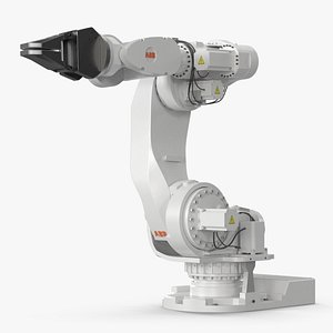 ABB 7600 Industrial Robot with Gripper White Rigged for Cinema 4D