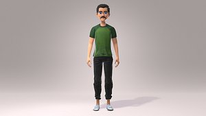 3D Stylized Cartoon Male Character 3D Model Low-poly 3D model model
