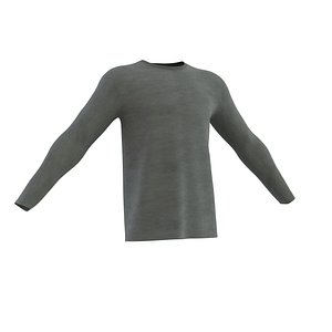 roundneck long sleeve t-shirt 3D model