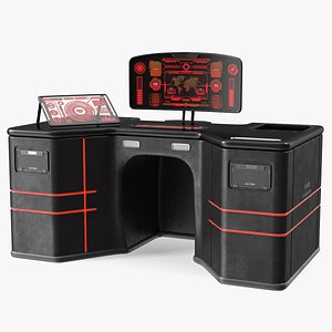 Futuristic Computer Table Dark 3D model