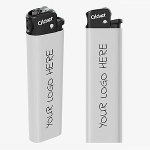 Cricket flint pocket lighter 02 white mockup