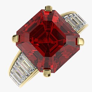 Golden Ring with Ruby model