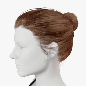 Free Realistic Female hair 3D model