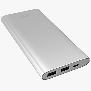 3D Type A and C Power Bank 10000mAh Silver