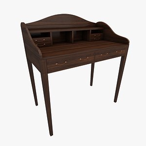 writing wooding desk furniture 3D model