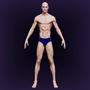 Transhumanist realistic low poly 3D model