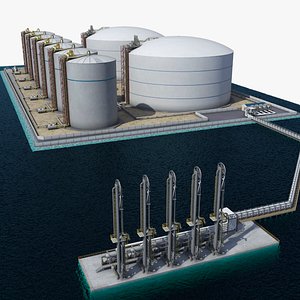 Liquefied Natural Gas Terminal 3D model