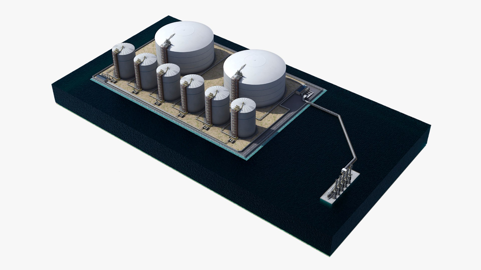 Liquefied Natural Gas Terminal 3D Model - TurboSquid 2309950